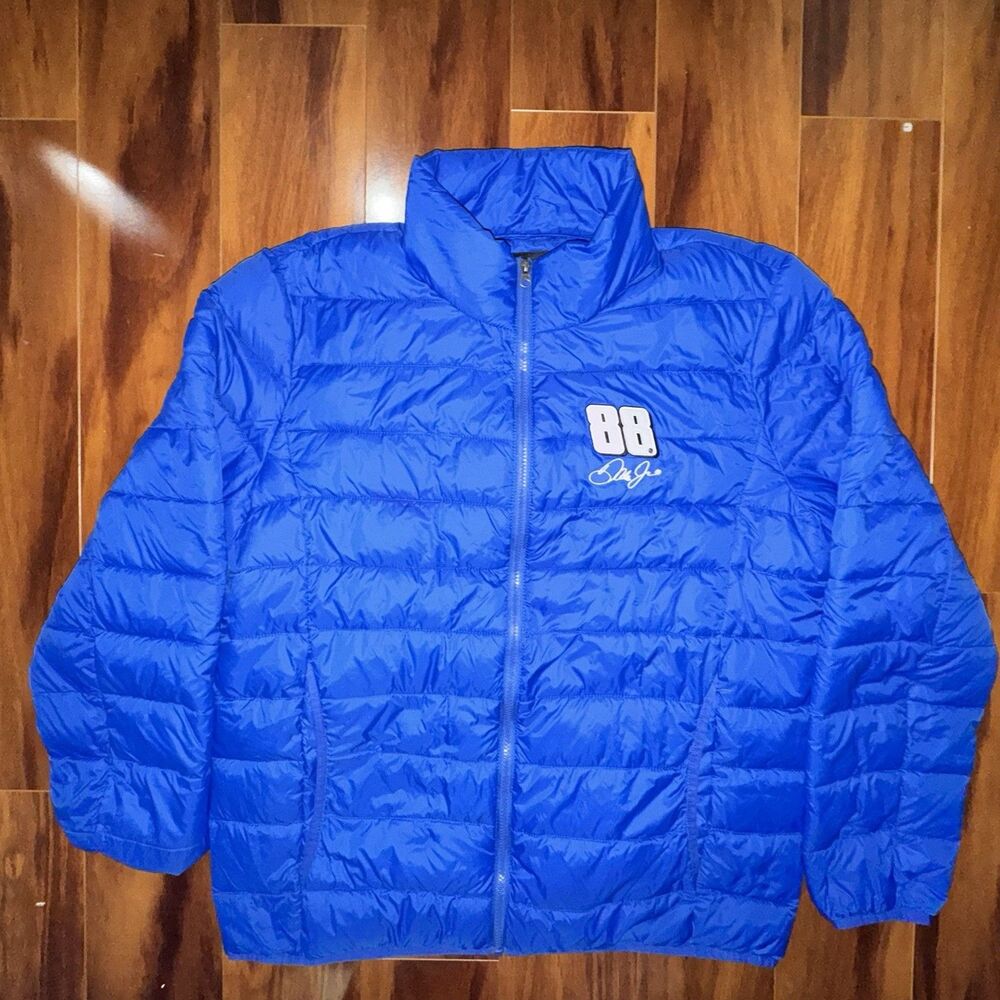Vintage G-III Dale Earnhardt Jr 88 NASCAR Blue Puffer Jacket XL